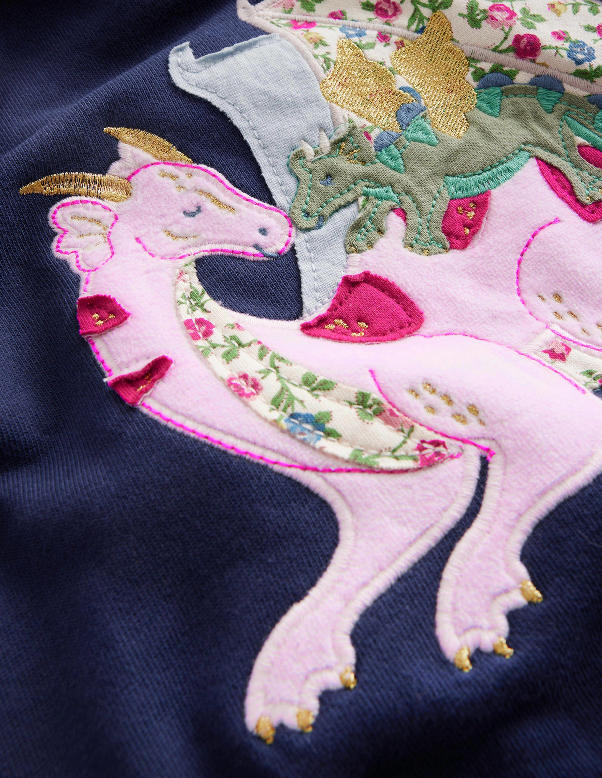 Logo Applique Sweatshirt-College Navy Dragon - Image 3