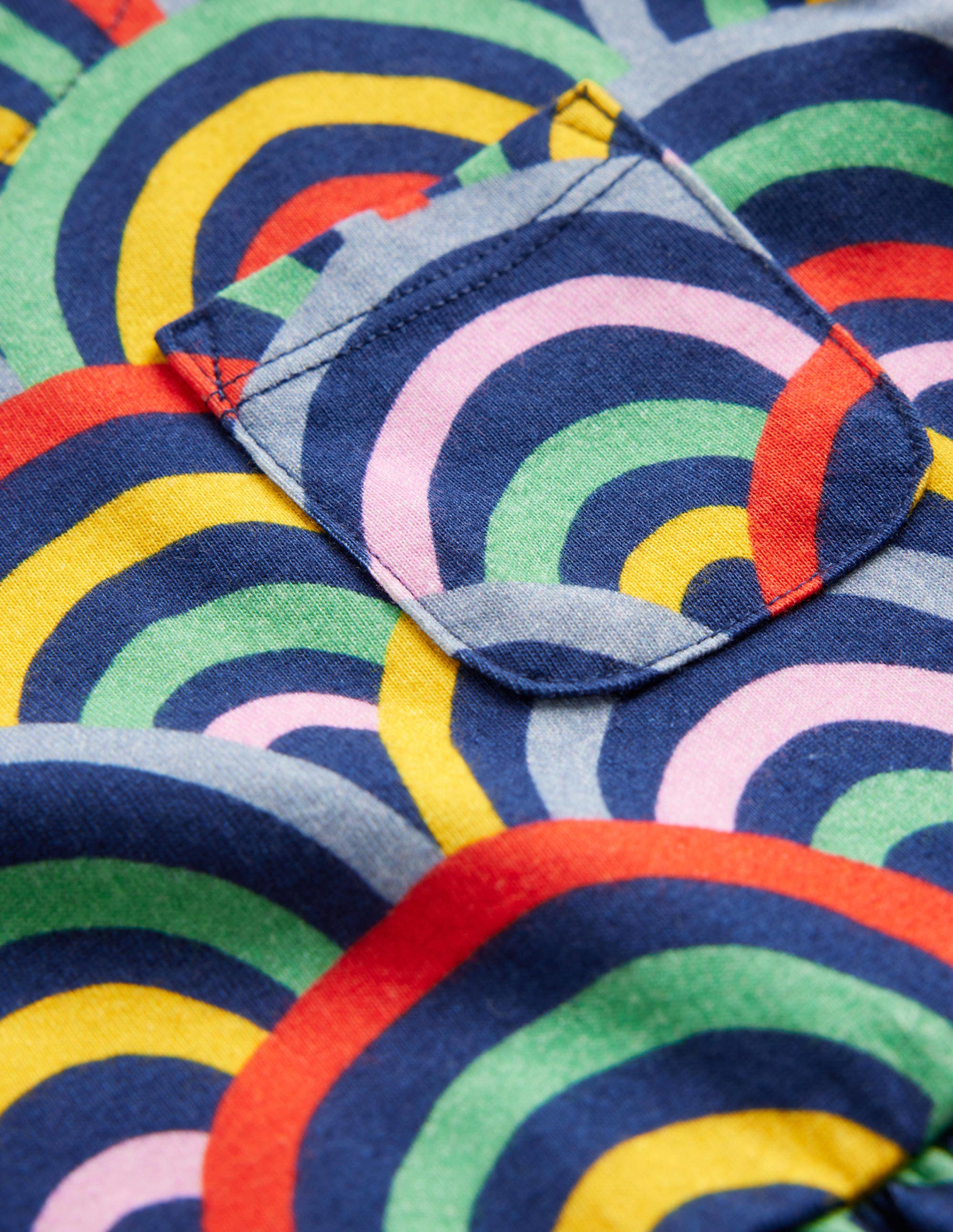 Long Sleeve Fun Jersey Dress-Medieval Blue Rainbow - Image 3