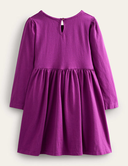 Appliqué Jersey Dress-Chrysanthemum Purple-3