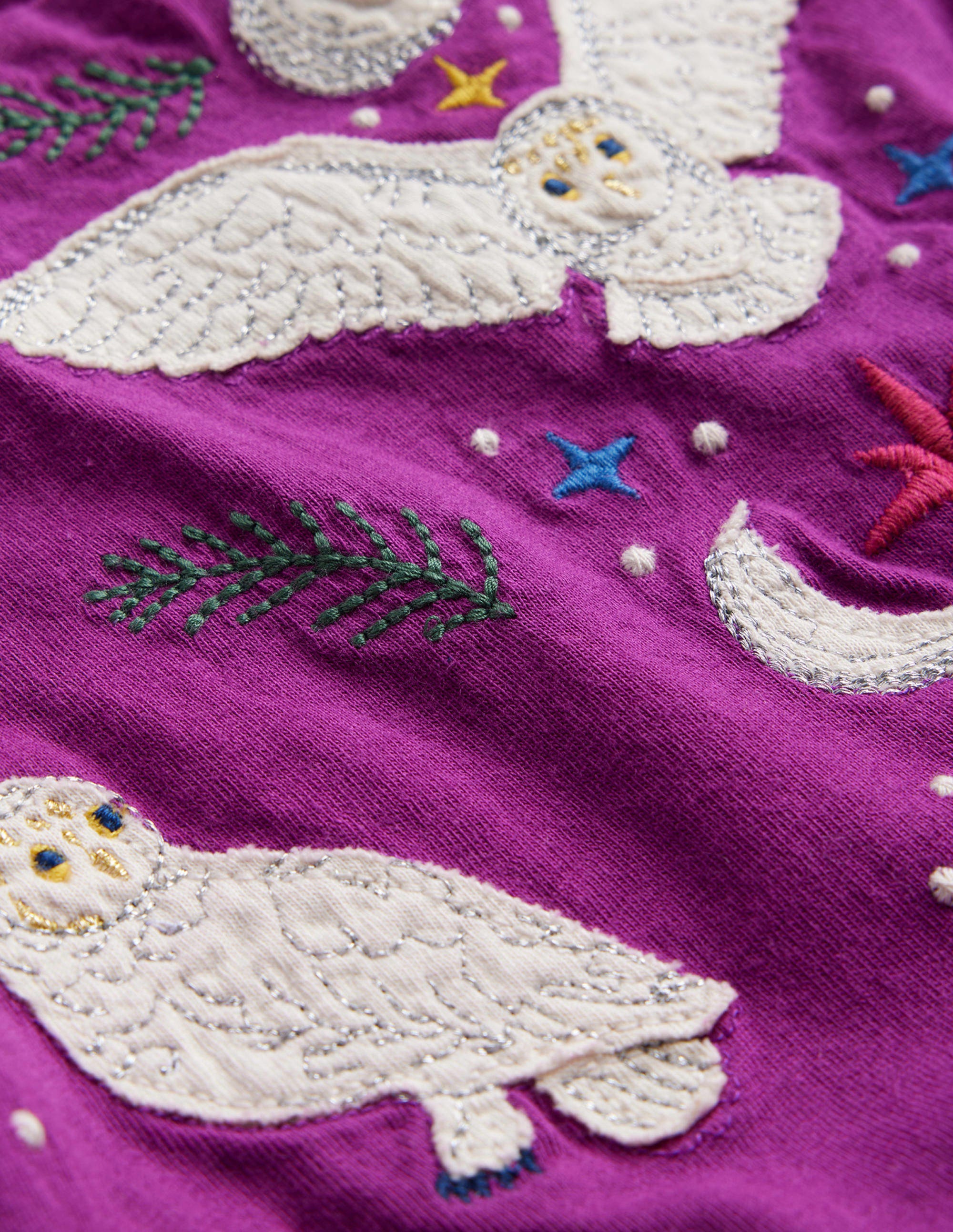 Appliqué Jersey Dress-Chrysanthemum Purple - Image 3