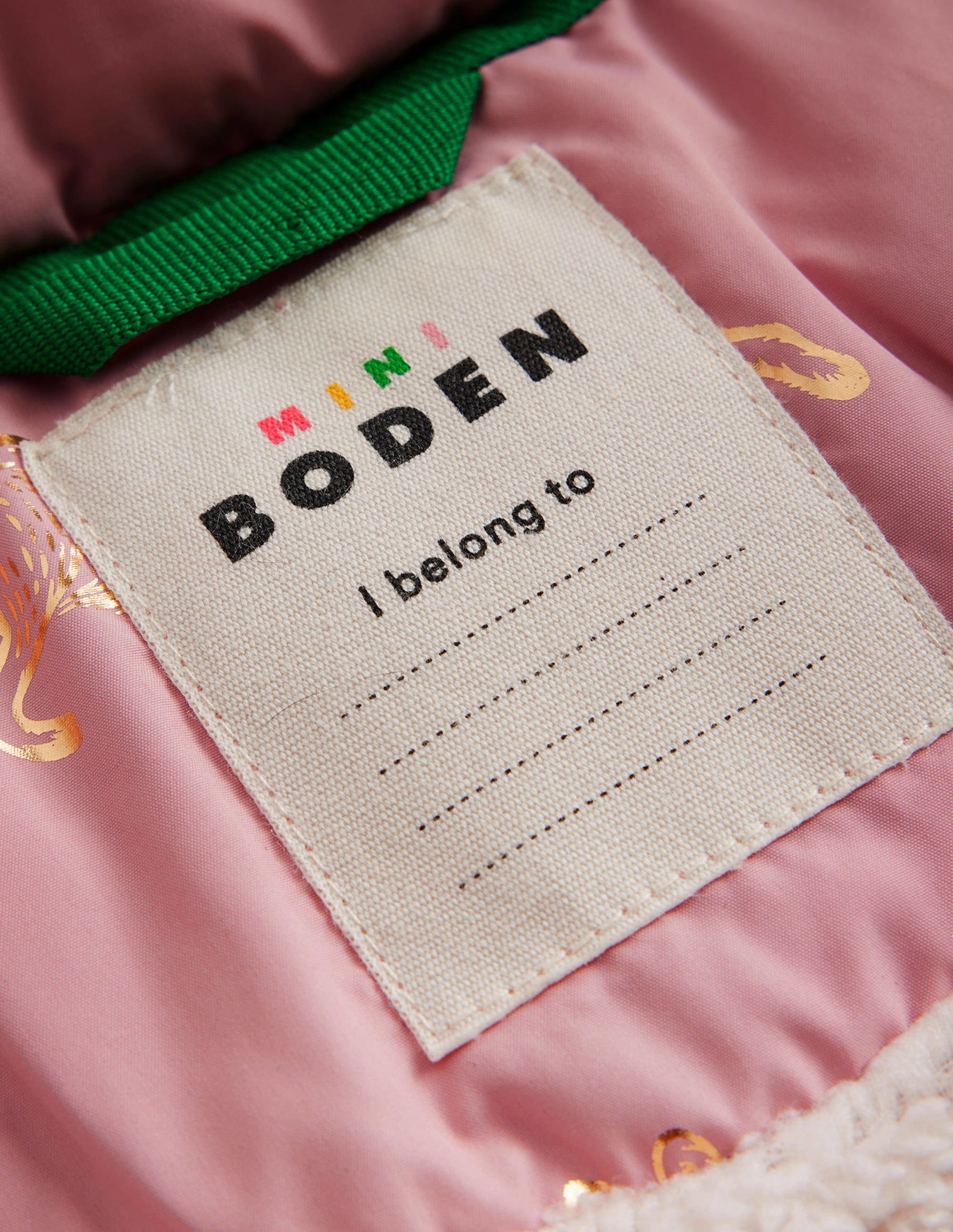 Longline Padded Coat-Almond Pink Foil Bunnies-4