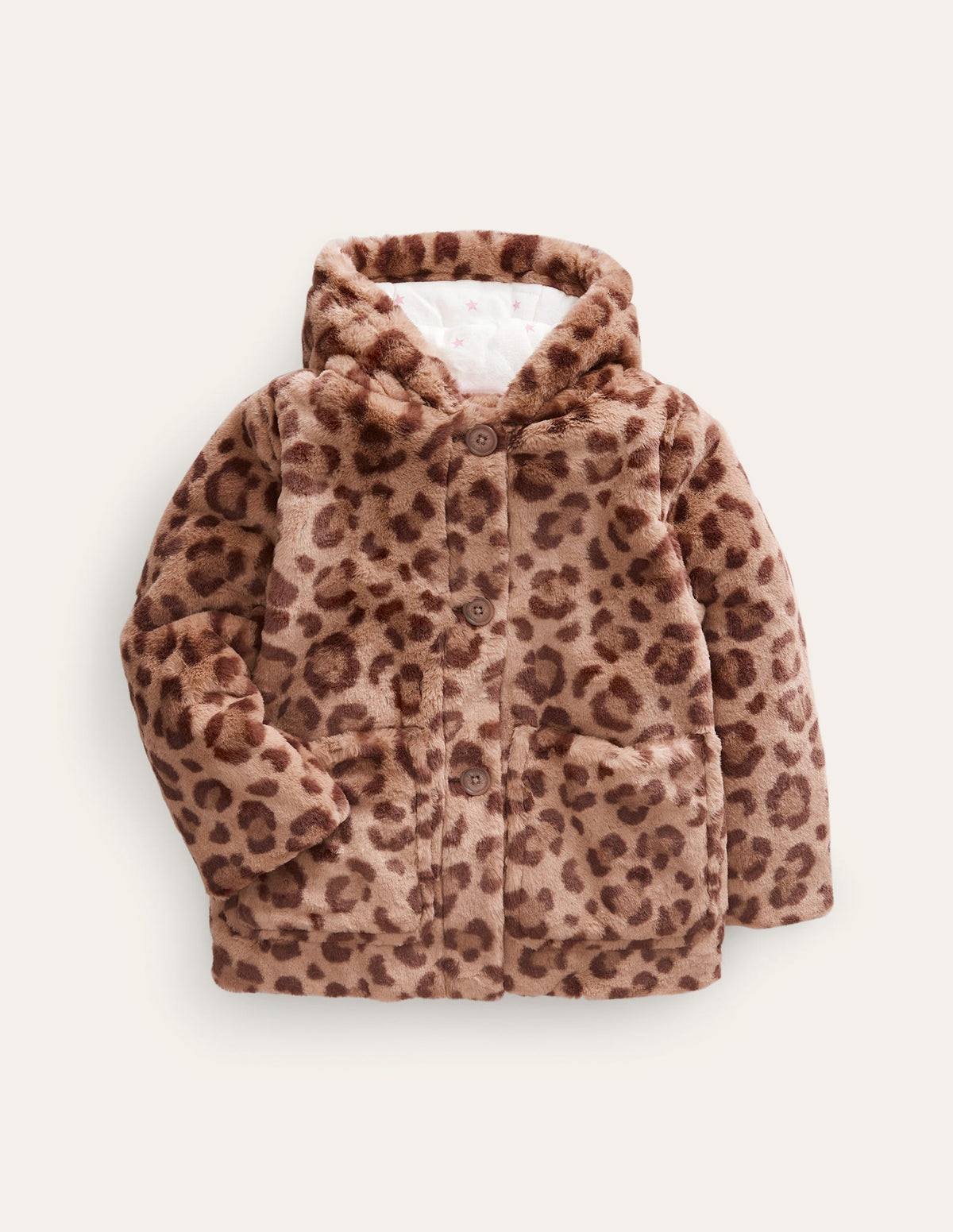Faux Fur Duffle Coat-Large Leopard - Image 1