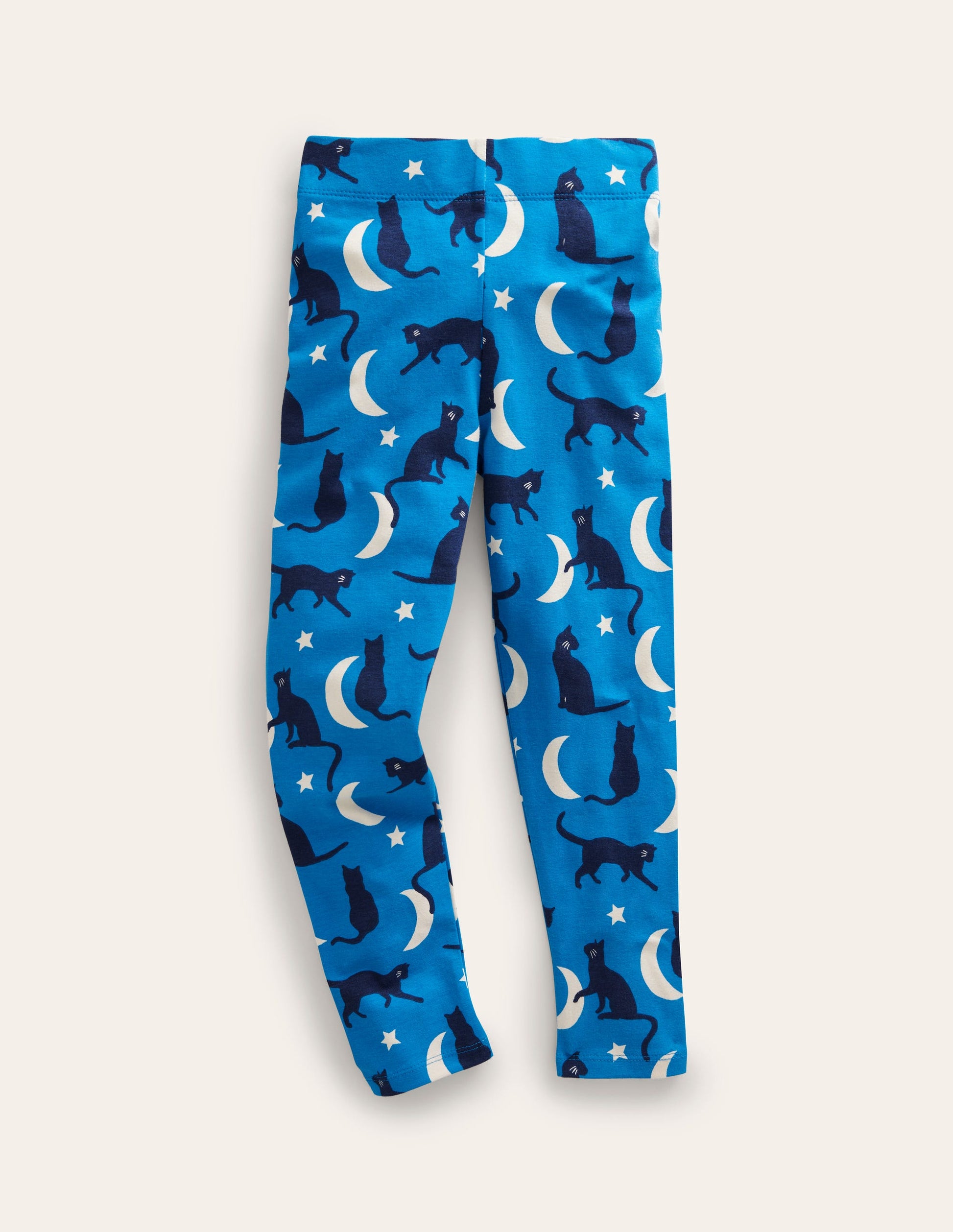 Fun Leggings-Bright Blue Cats-1