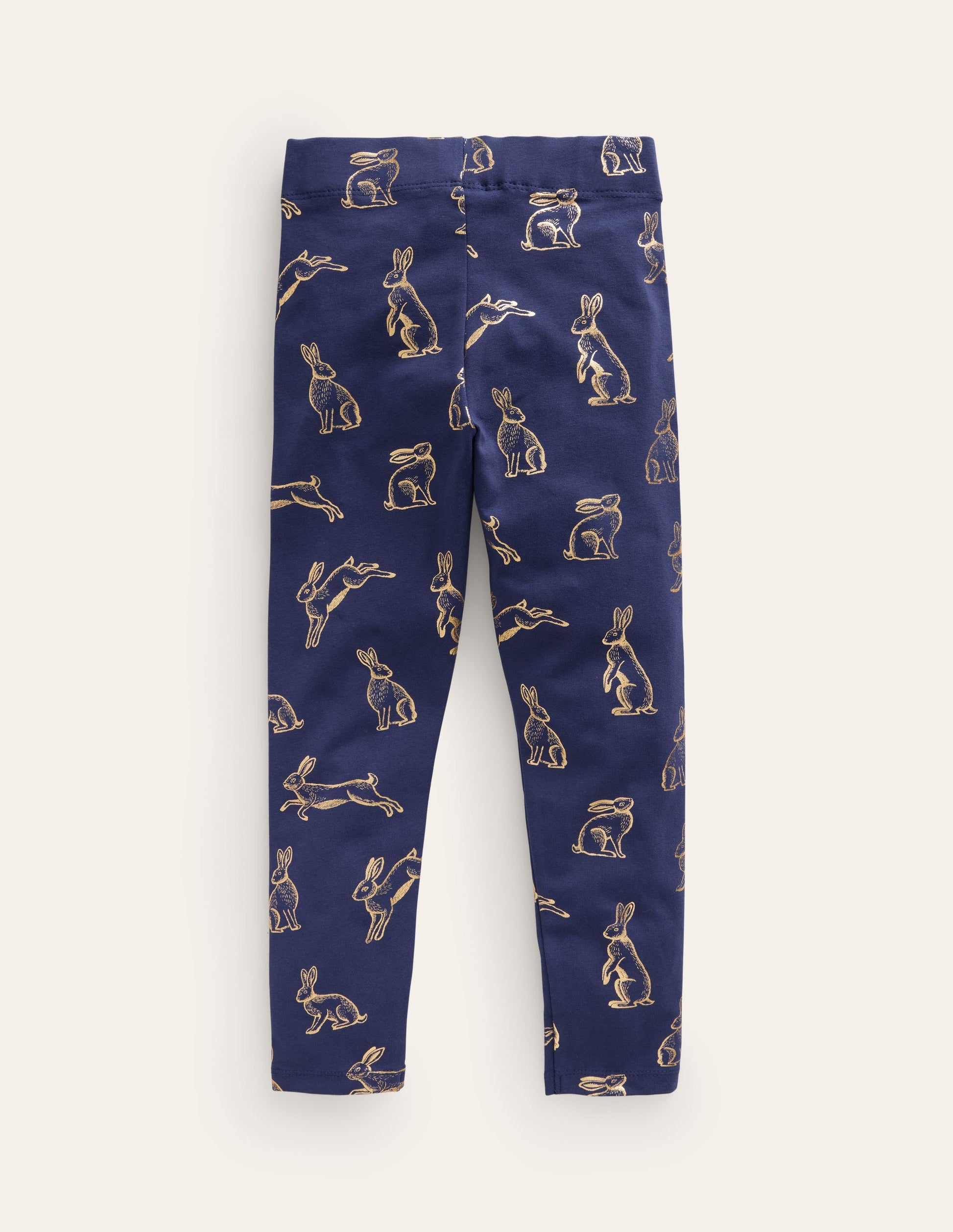 Fun Leggings-College Navy Foil Bunnies-2