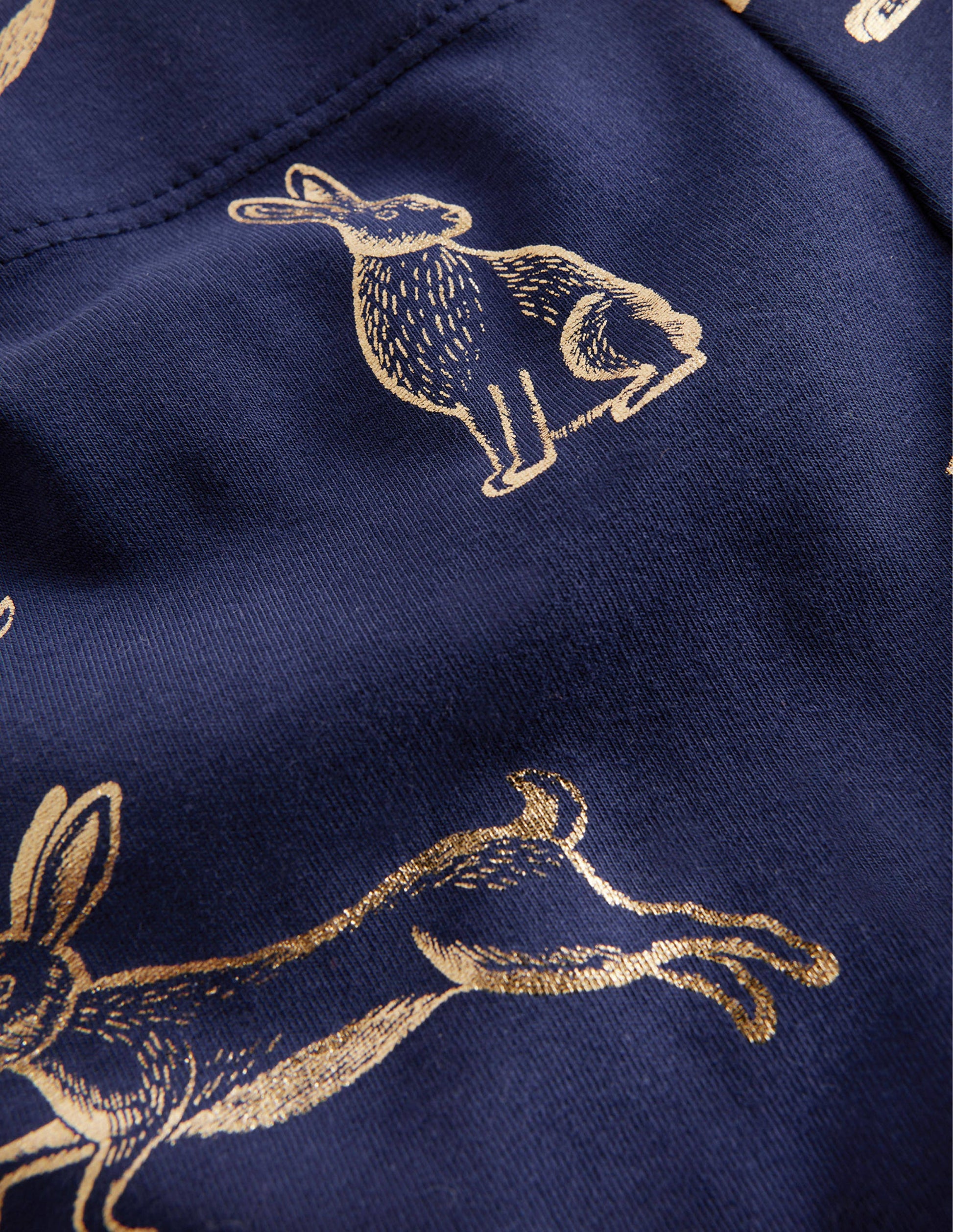 Fun Leggings-College Navy Foil Bunnies-3