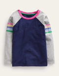 Colourblock Raglan T-shirt-Starboard Blue Metallic