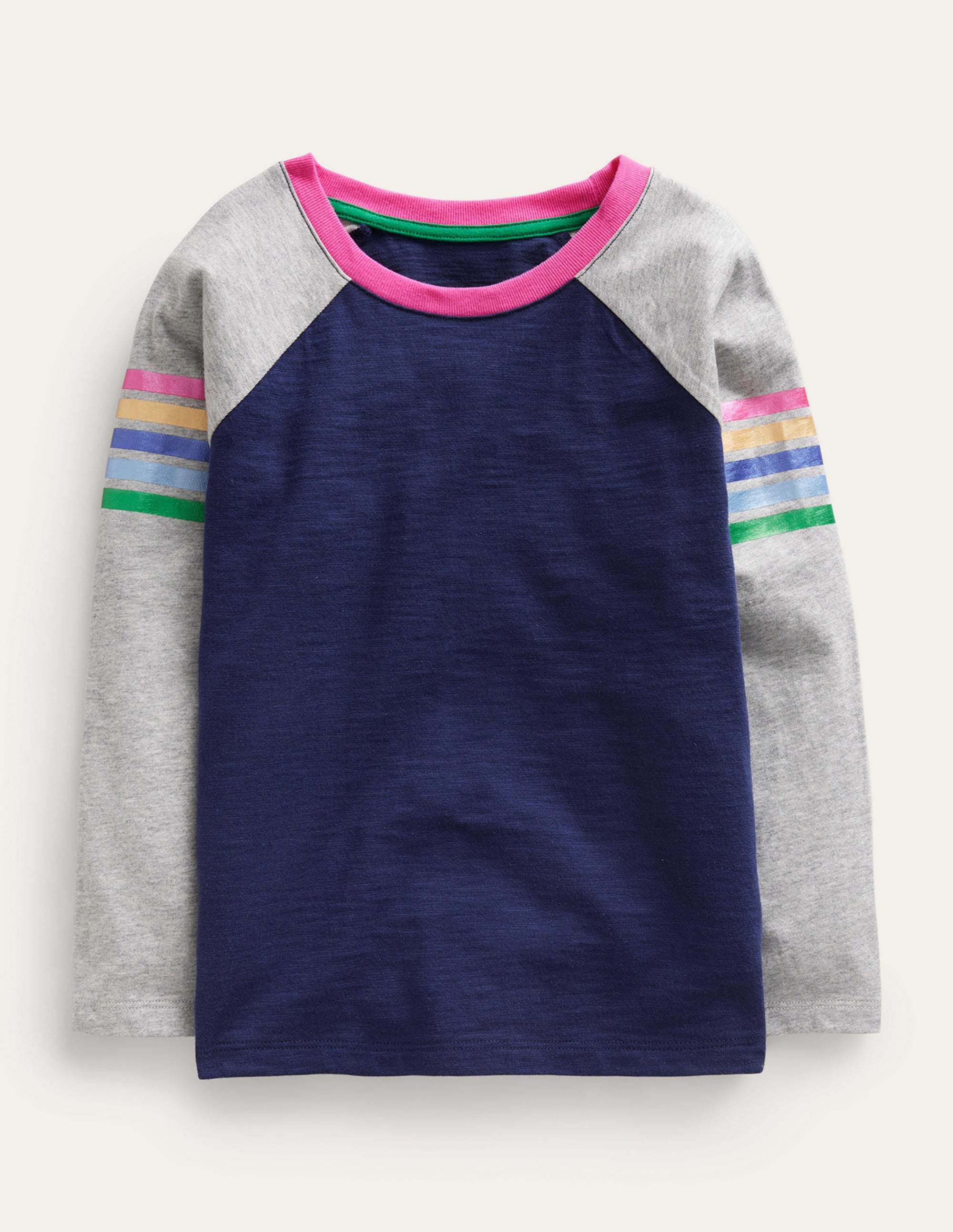 Colourblock Raglan T-shirt-Starboard Blue Metallic - Image 1