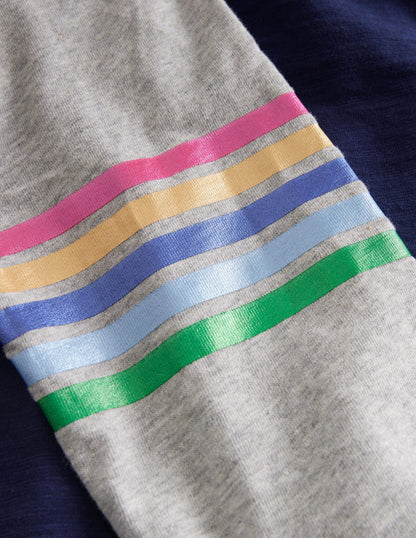 Colourblock Raglan T-shirt-Starboard Blue Metallic-3