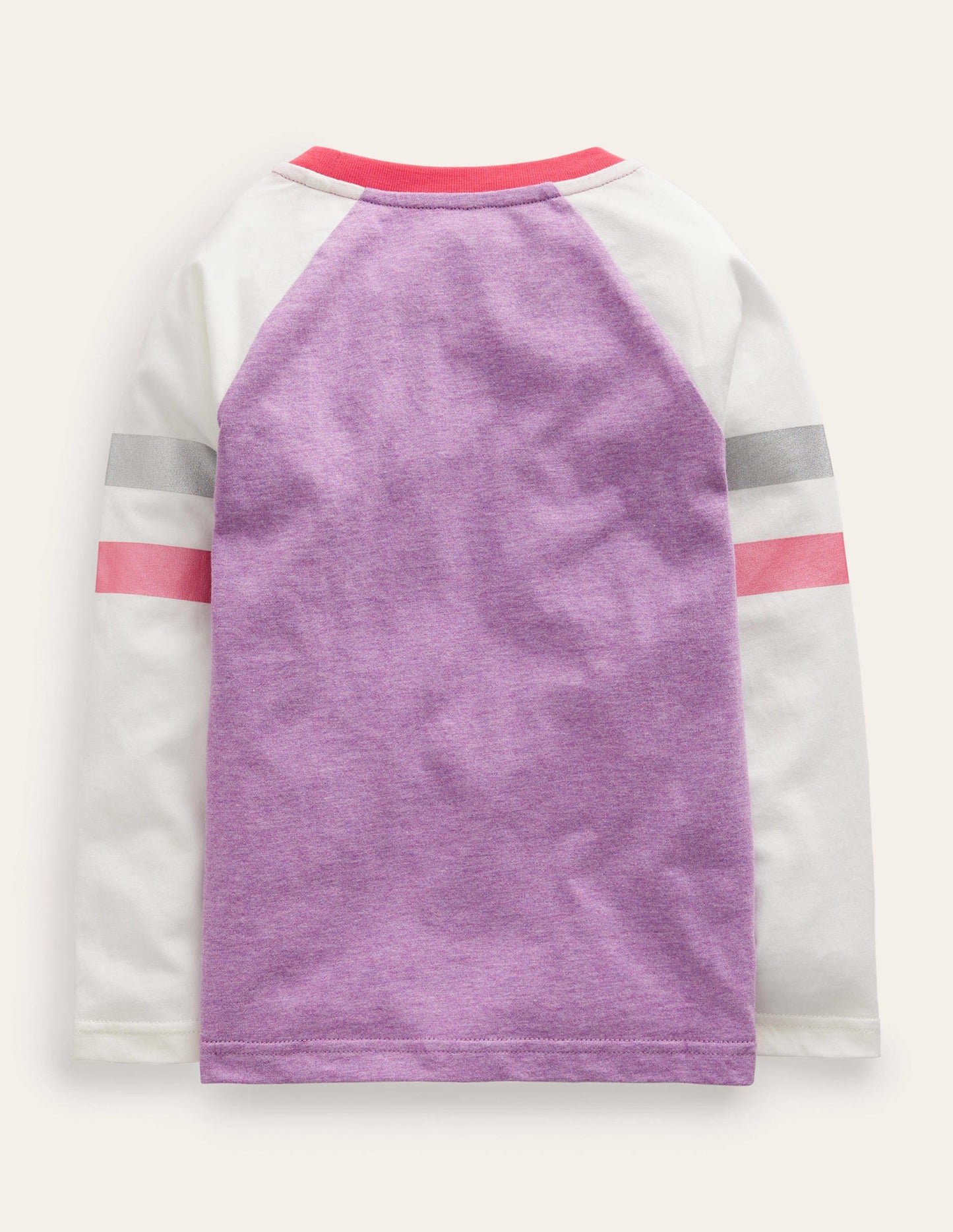 Colourblock Raglan T-shirt-Wisteria Purple/Oatmeal Marl