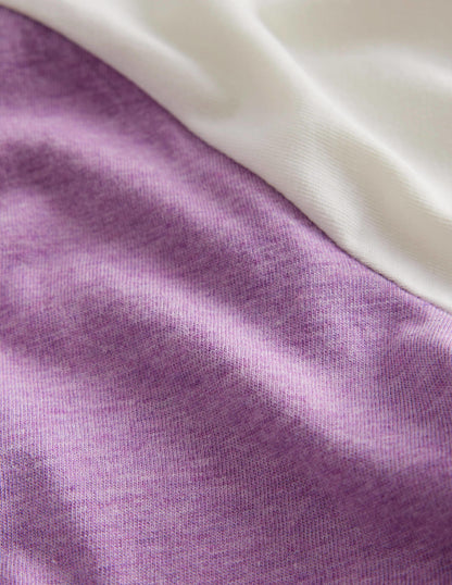 Colourblock Raglan T-shirt-Wisteria Purple/Oatmeal Marl-3