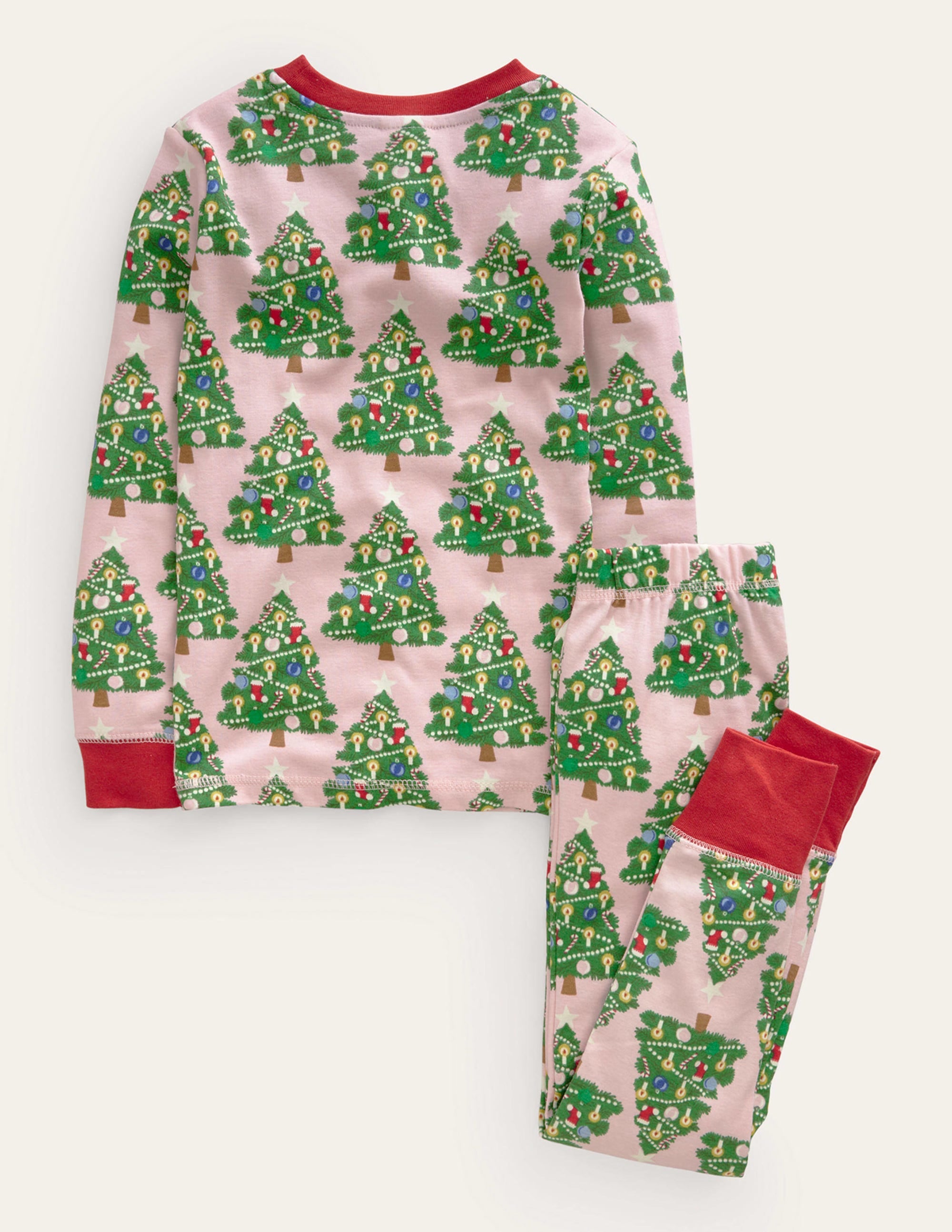 Snug Glow-In-The-Dark Pyjamas-Boto Pink Christmas Trees - Image 2