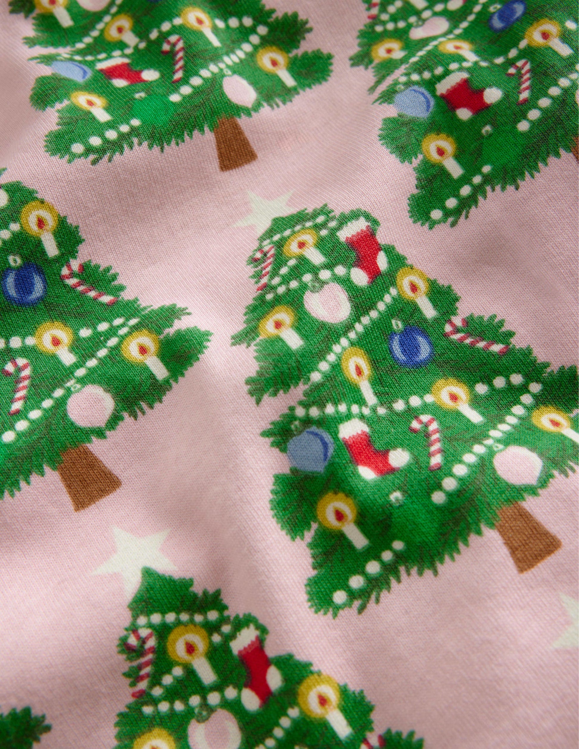 Snug Glow-In-The-Dark Pyjamas-Boto Pink Christmas Trees-3