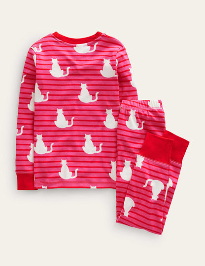 Snug Glow-In-The-Dark Pyjamas-Pink Cats-3