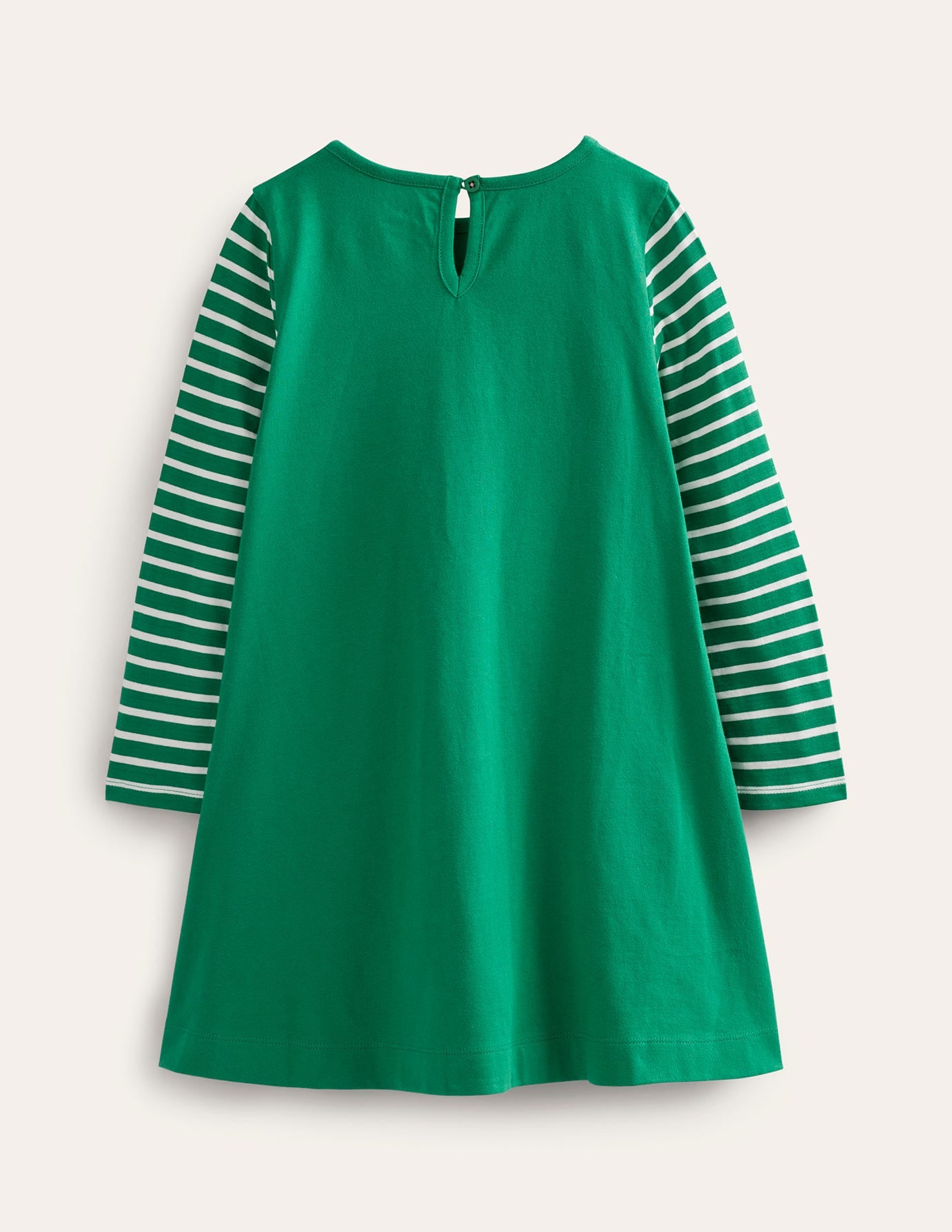 Big Appliqué Dress-Deep Green Red Pandas - Image 2