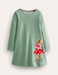 Big Appliqué Dress-Green Smoke Fairy