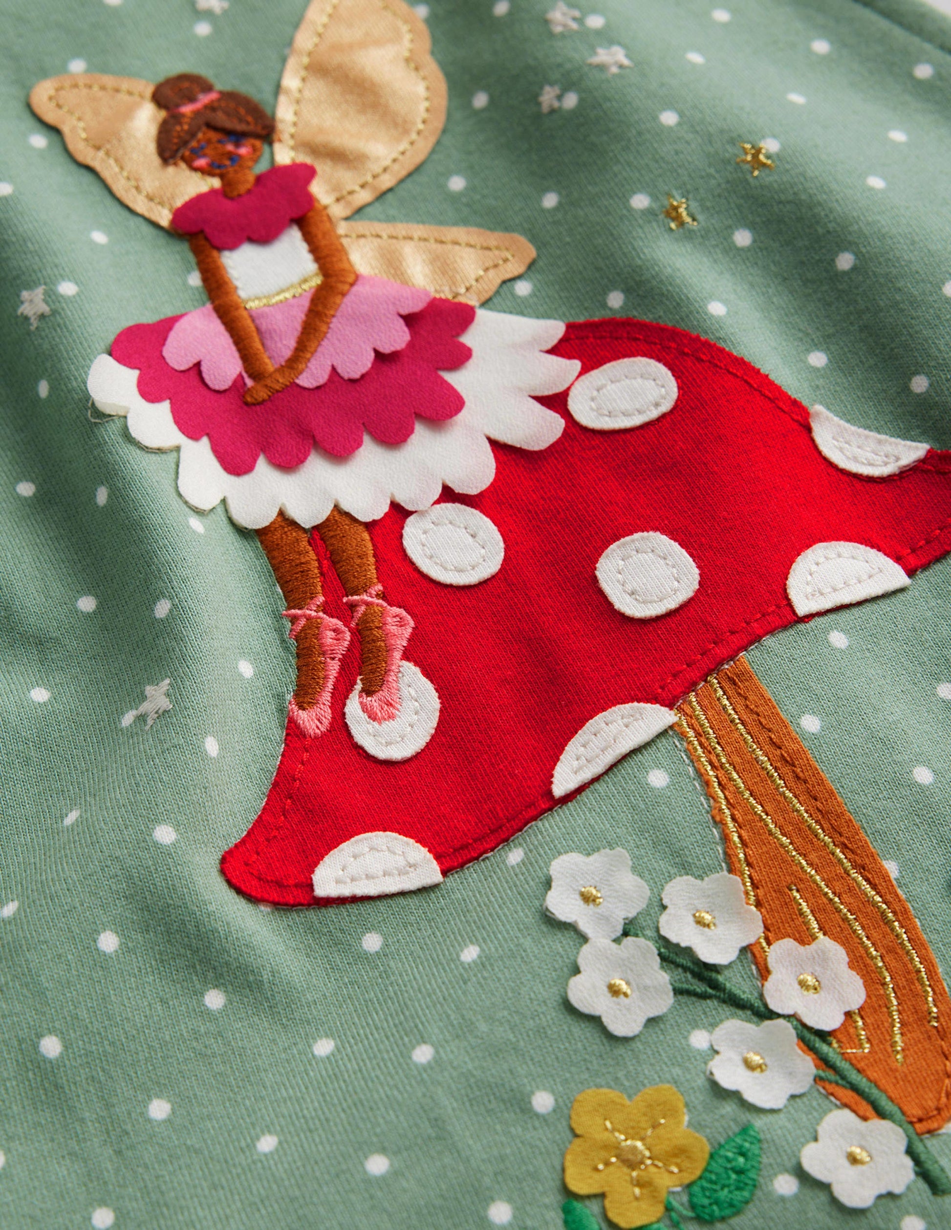 Big Appliqué Dress-Green Smoke Fairy-3