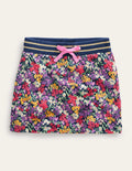 Printed Sweatshirt Skirt-Multi Flower