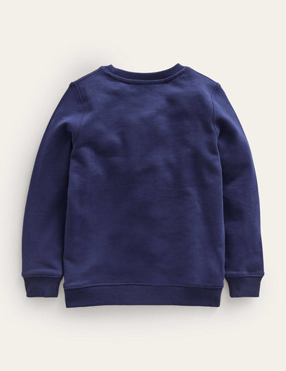Applique Sweatshirt-College Navy-3