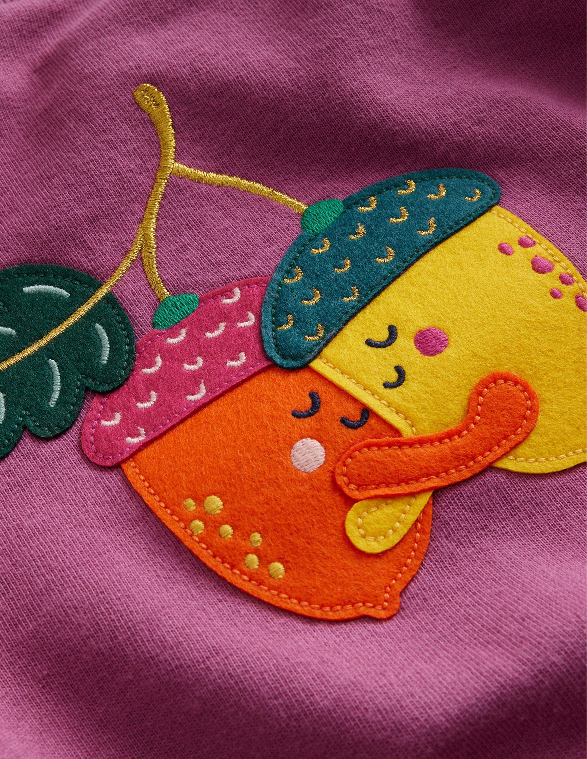 Applique Sweatshirt-Teacup Pink Acorn-4