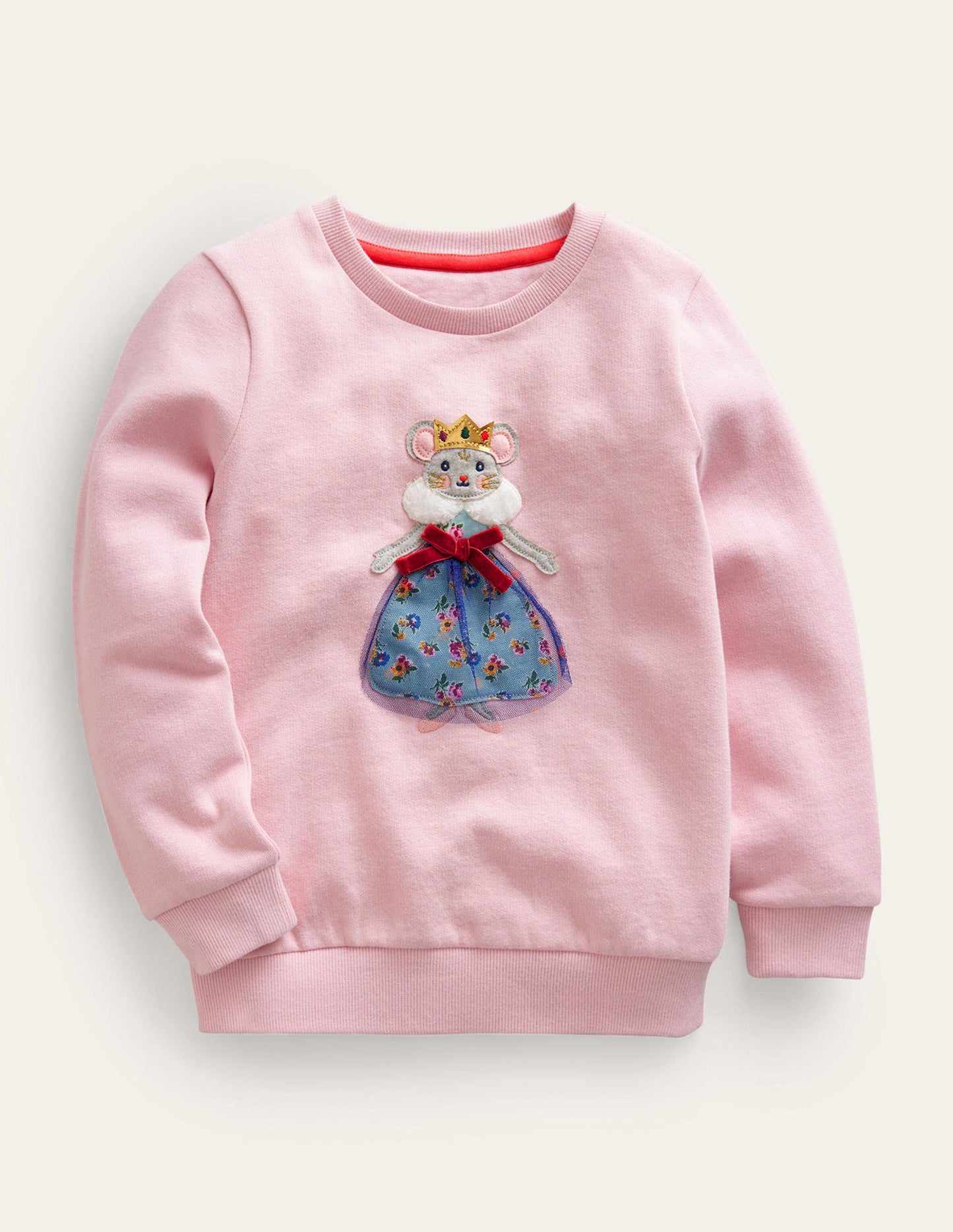Cosy Applique Sweatshirt-French Pink Mouse