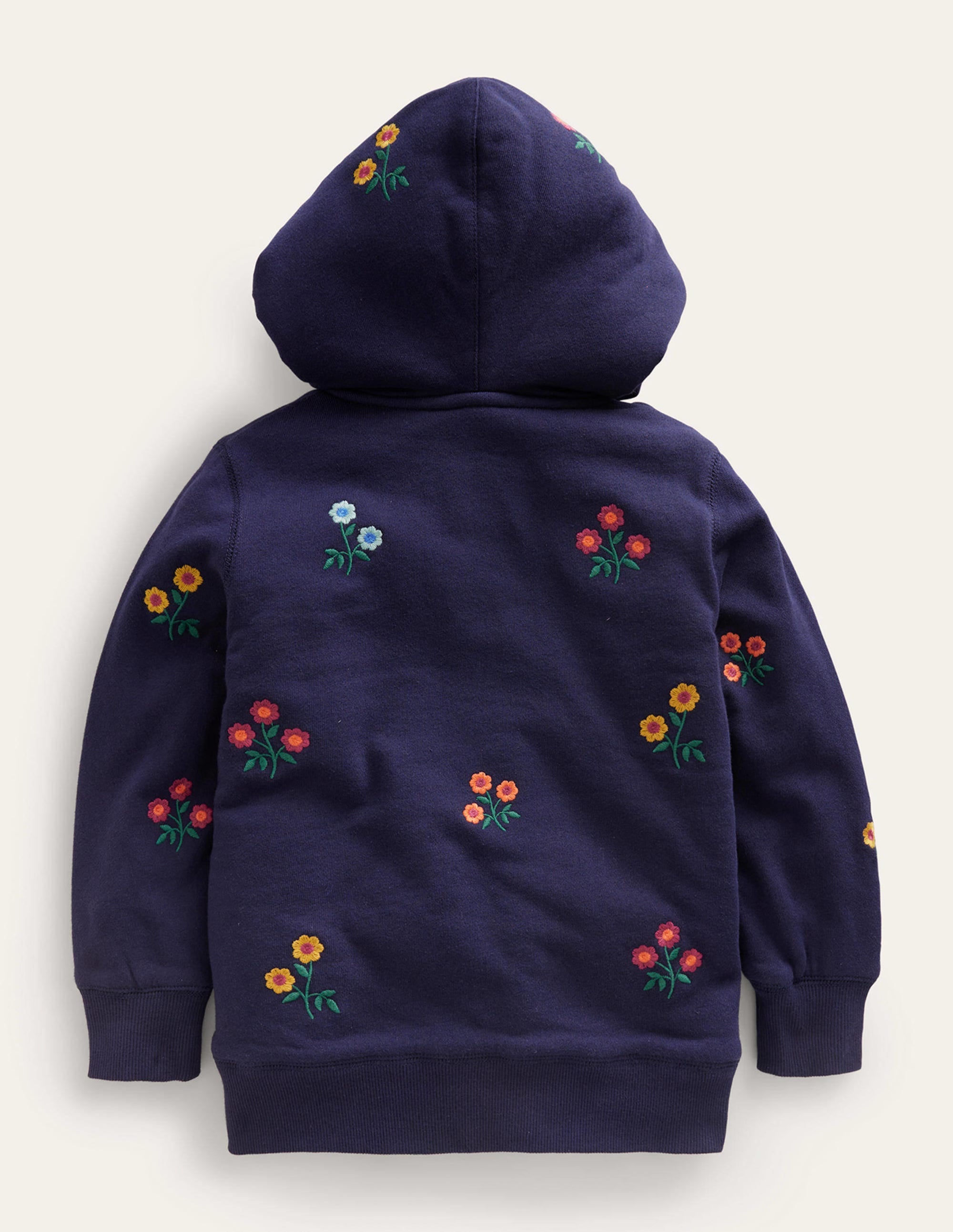 Embroidered Lined Hoodie-French Navy Floral - Image 2
