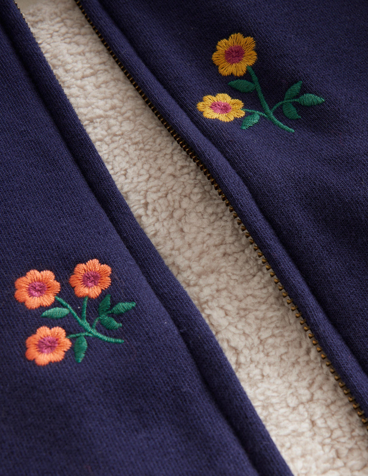 Embroidered Lined Hoodie-French Navy Floral-3