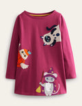 Appliqué Jersey Tunic-Penelope Pink
