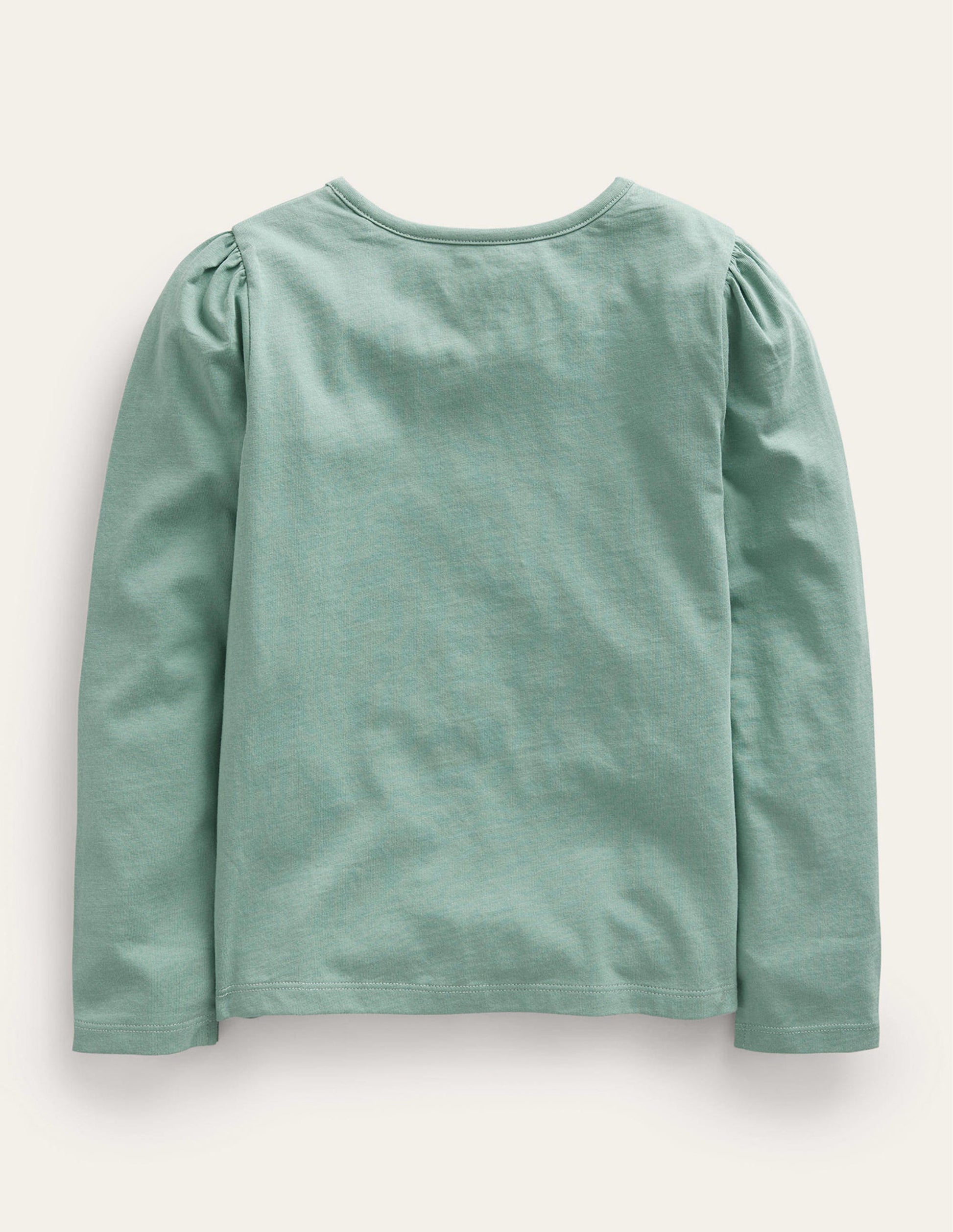 Appliqué Puff-Sleeve Top-Green Smoke Hedgehog-3