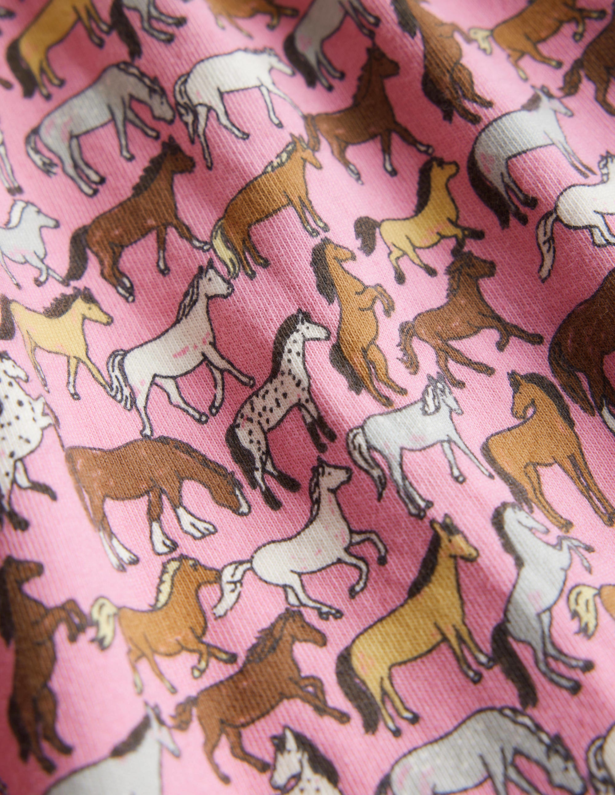 Long Sleeve Ruffle  Dress-Formica Pink Horses - Image 3