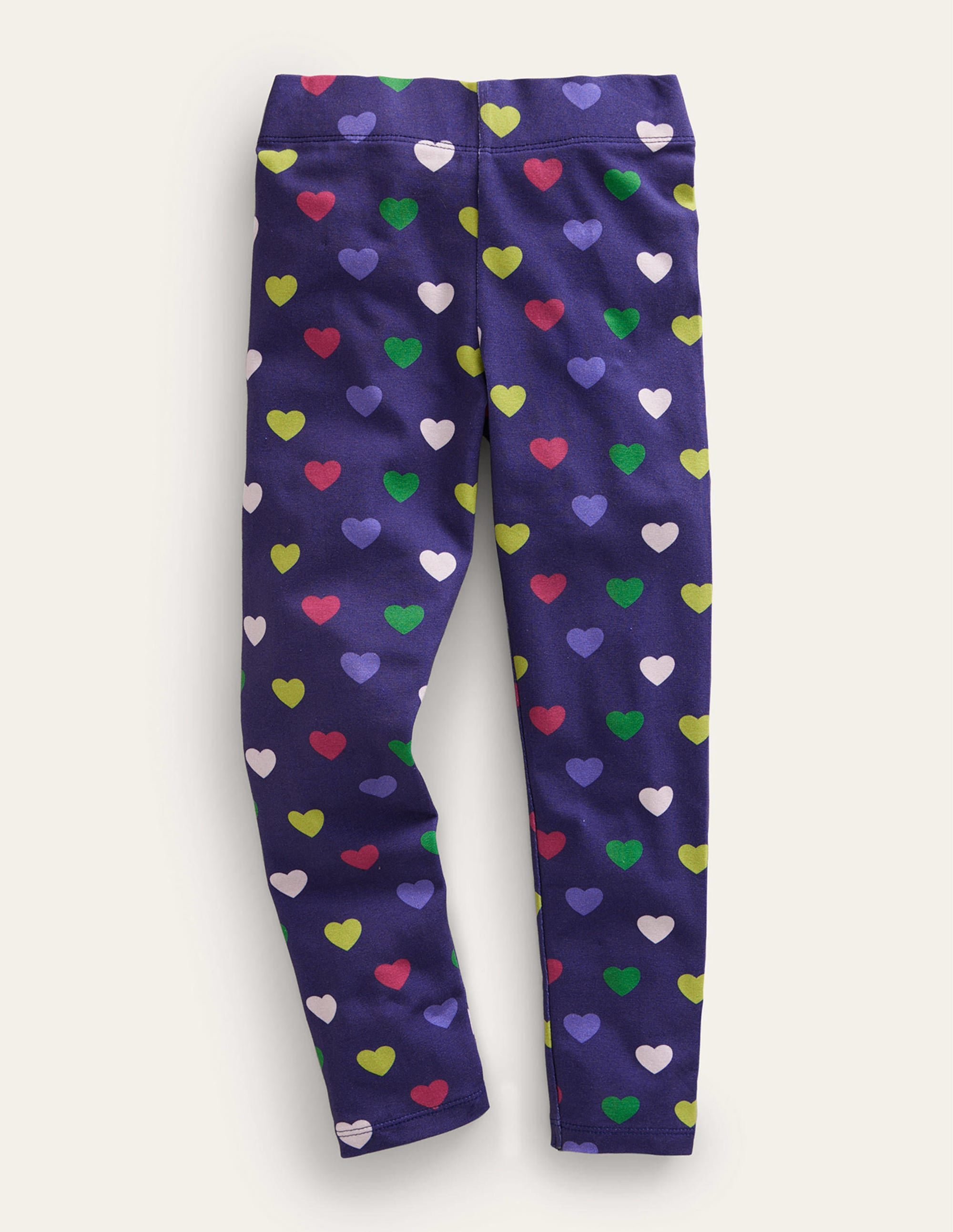 Fun Cosy Leggings-College Navy Hearts - Image 1