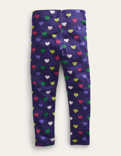 Fun Cosy Leggings-College Navy Hearts