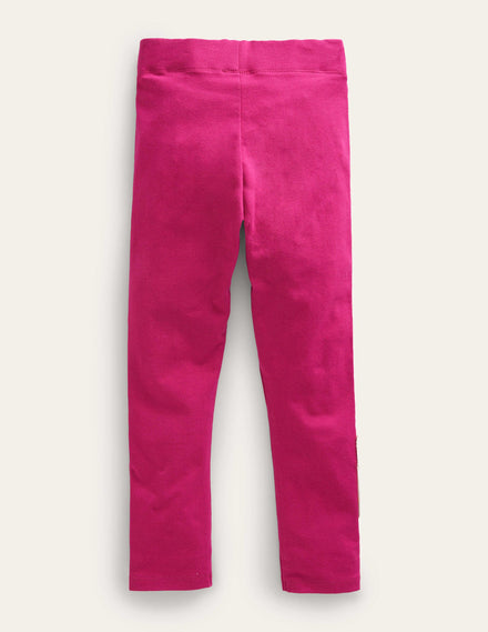 Appliqué Leggings-Penelope Pink Animals