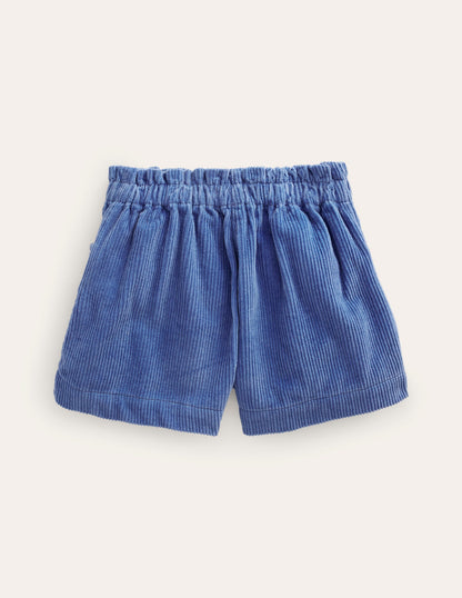 Chunky Cord Shorts-Delft Blue-2
