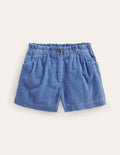 Chunky Cord Shorts-Delft Blue