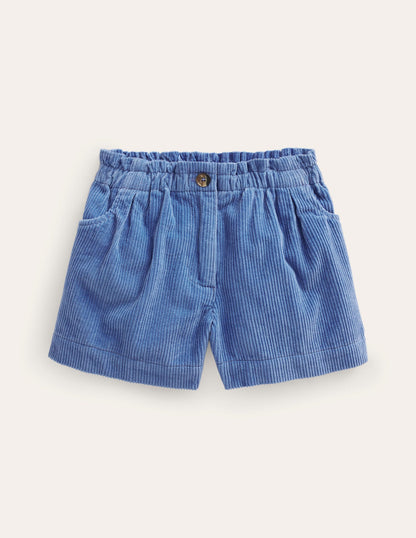 Chunky Cord Shorts-Delft Blue-1