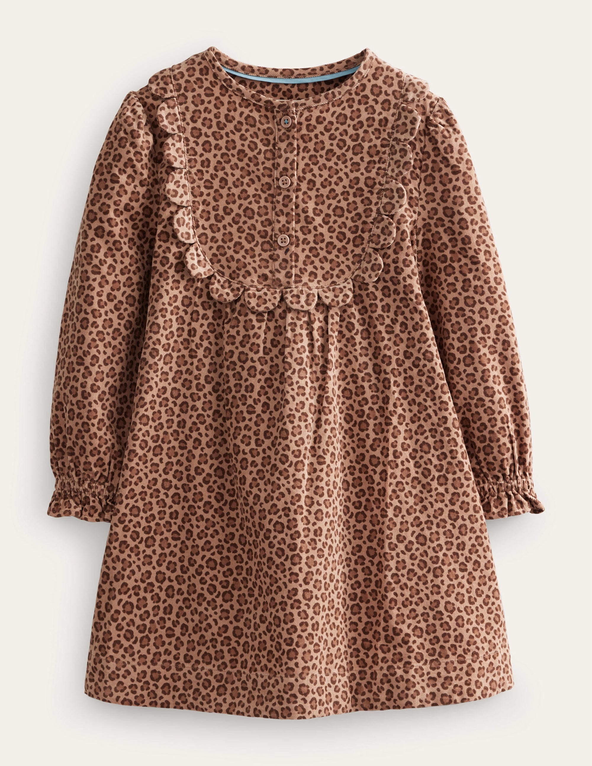 Scallop Cord Dress-Leopard Print - Image 1