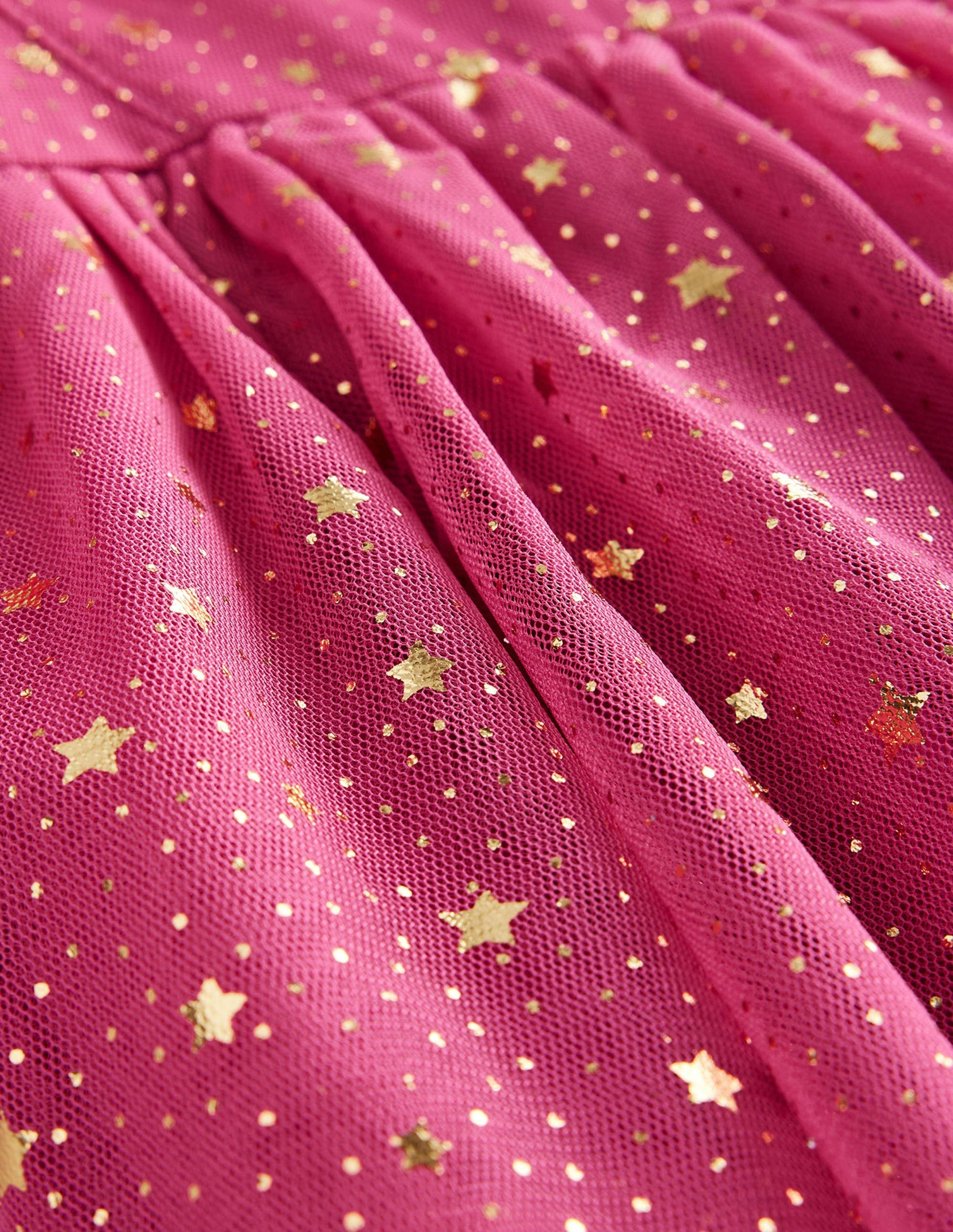 Foil Star Tulle Dress-Sweet William Pink-3