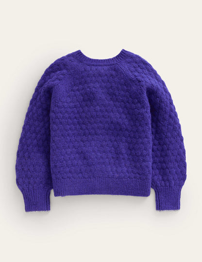 Bobble Stitch Cardigan-Bluing Blue-2