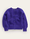 Bobble Stitch Cardigan-Bluing Blue