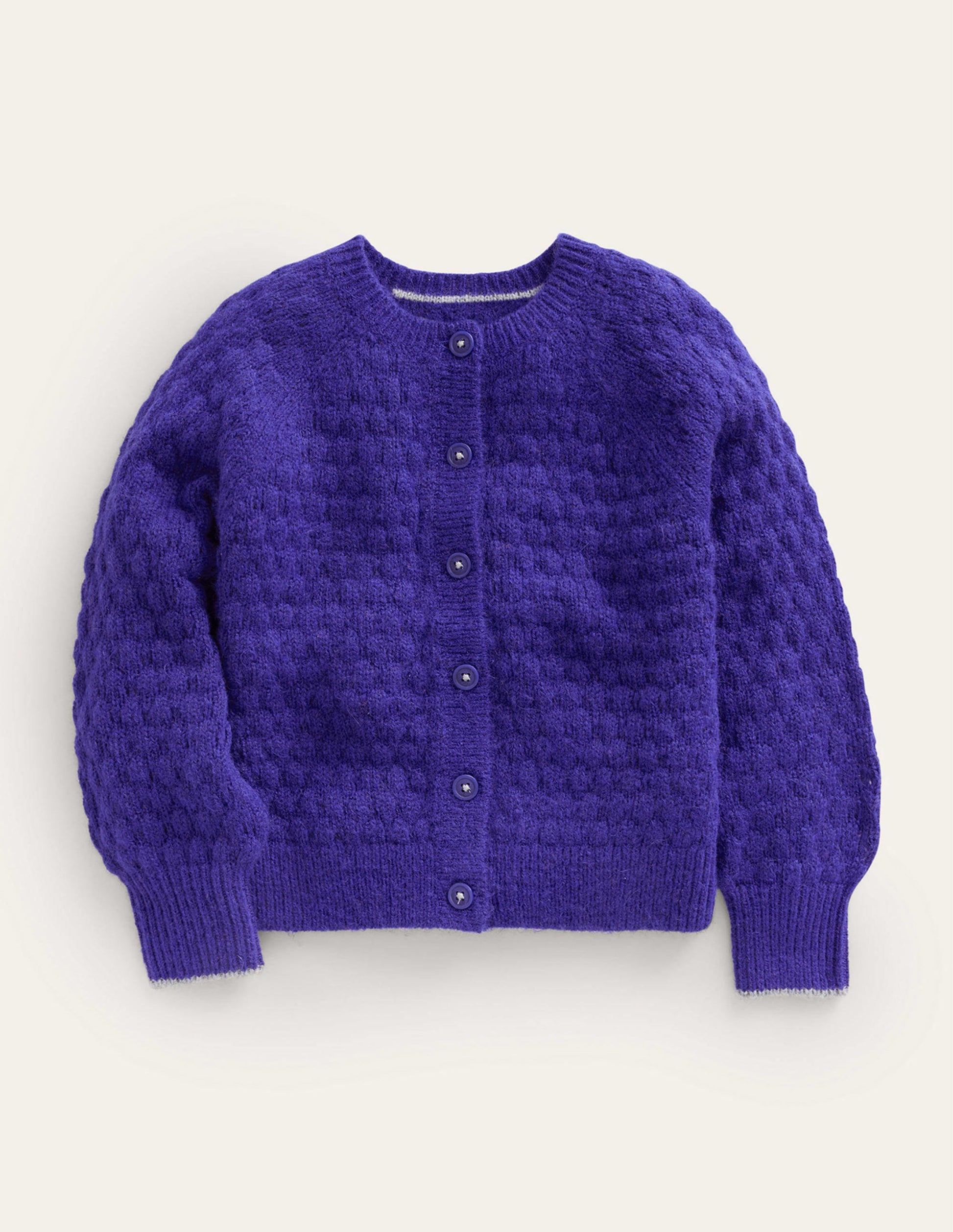 Bobble Stitch Cardigan-Bluing Blue-1