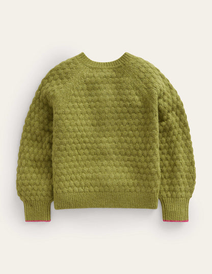 Bobble Stitch Cardigan-Starfruit Green-2