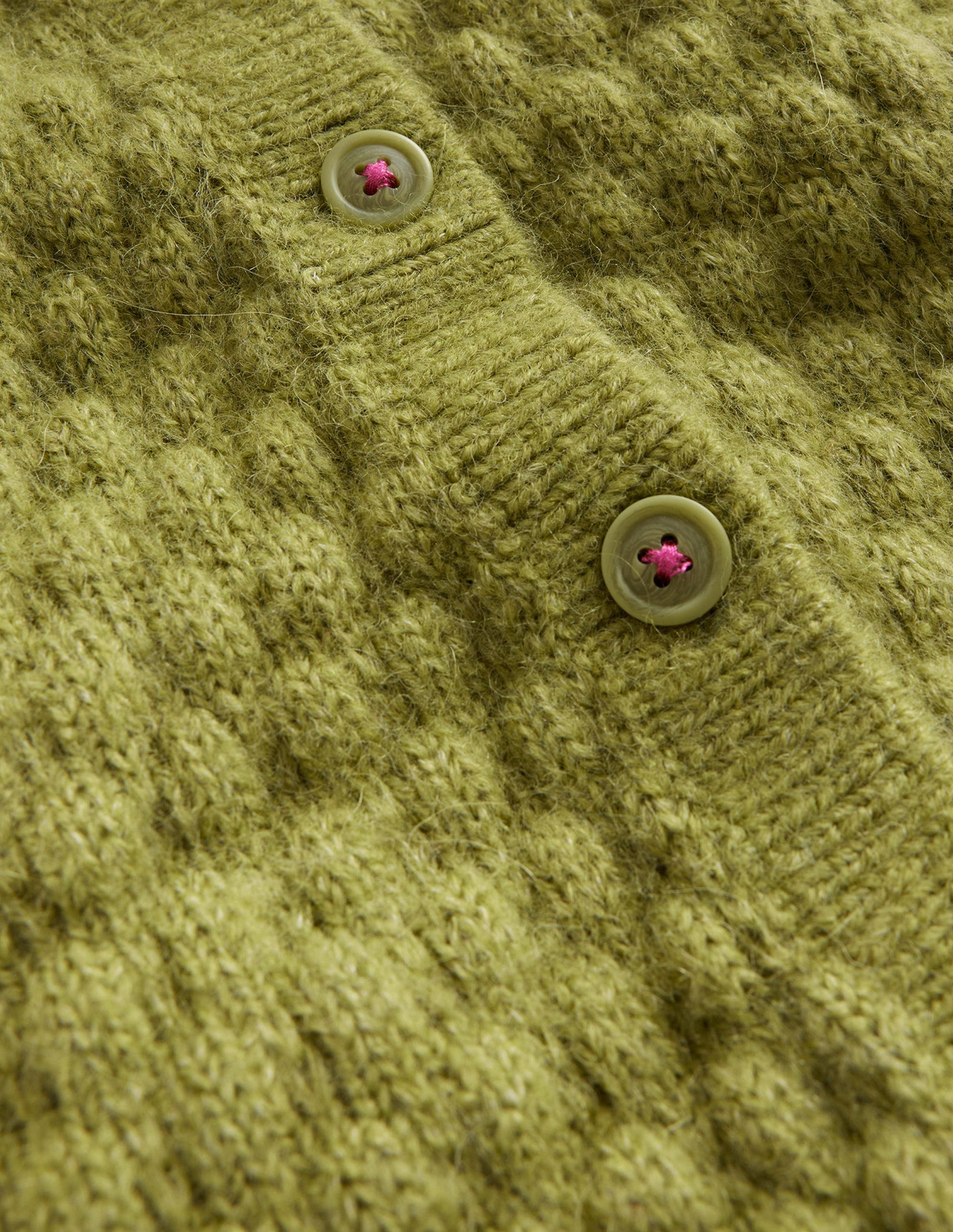 Bobble Stitch Cardigan-Starfruit Green - Image 3