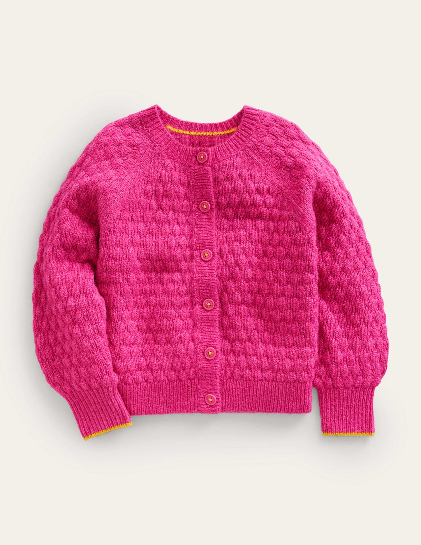 Bobble Stitch Cardigan-Mid Pink
