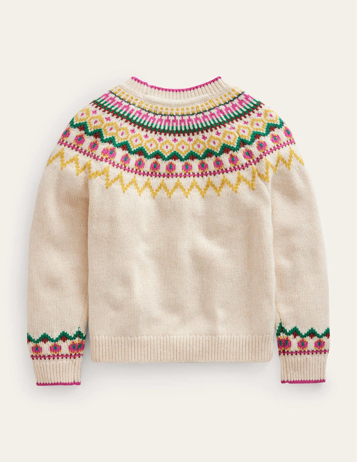 Fair Isle Jumper-Oatmeal Marl-2