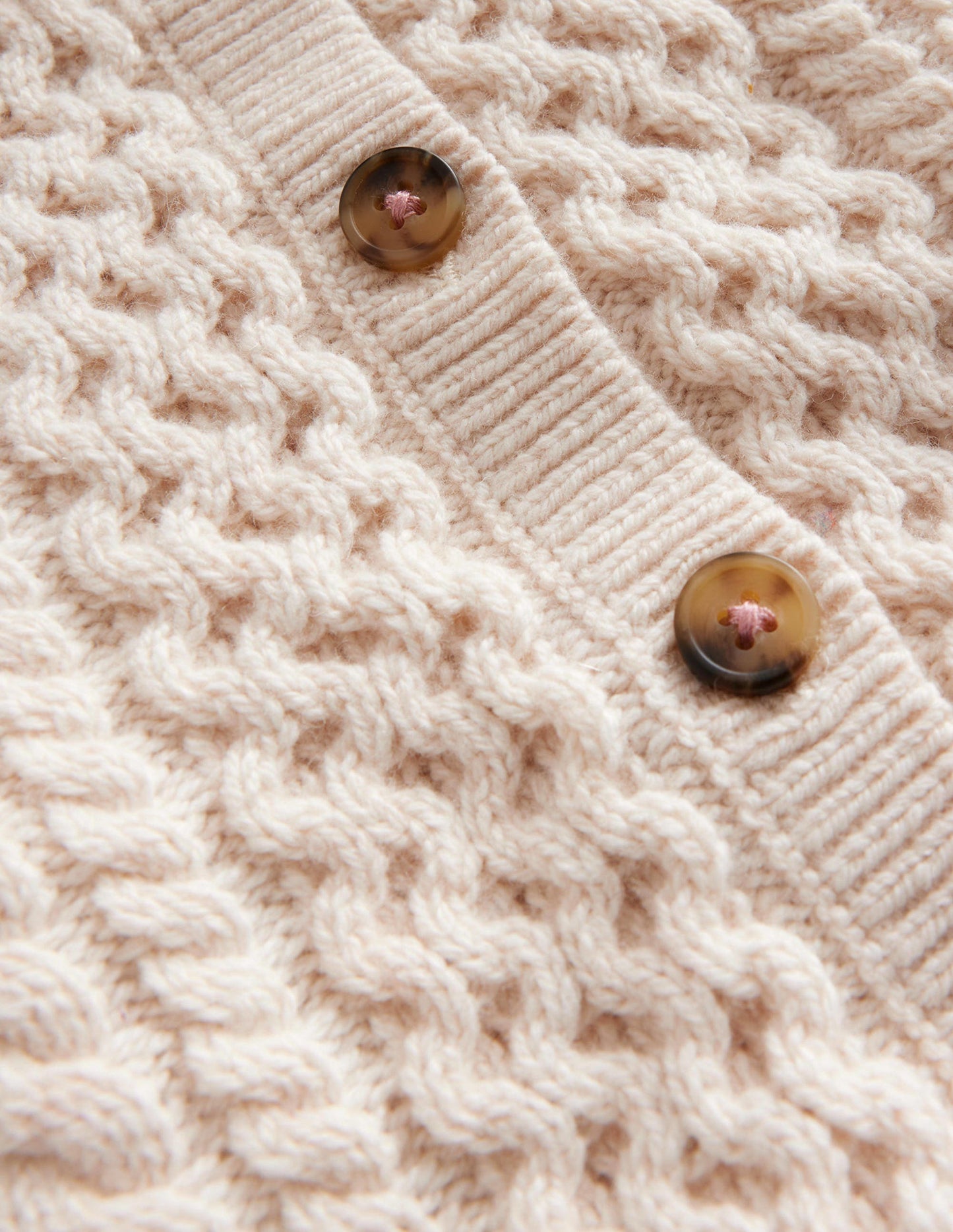 Cable Cardigan-Ecru Marl