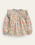 Smocked Ruffle Blouse-Vanilla Fairies