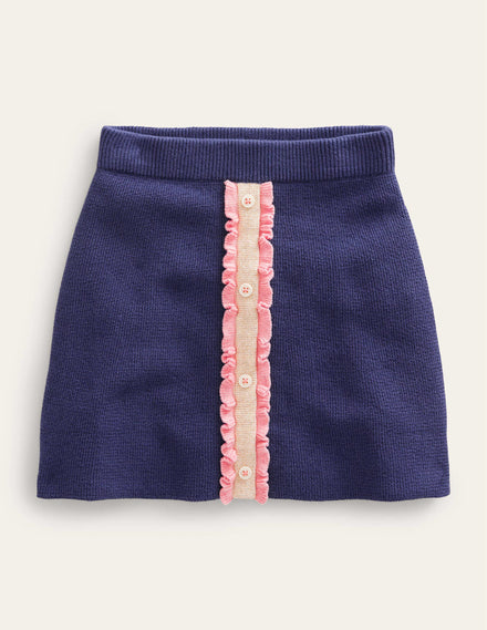 Knitted Skirt-College Navy