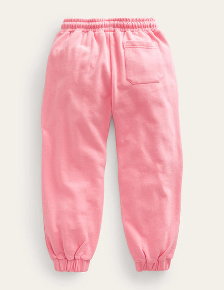 Appliqué Joggers-Almond Pink Animals