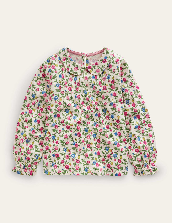Collared Jersey Top-Vanilla Pod Rose