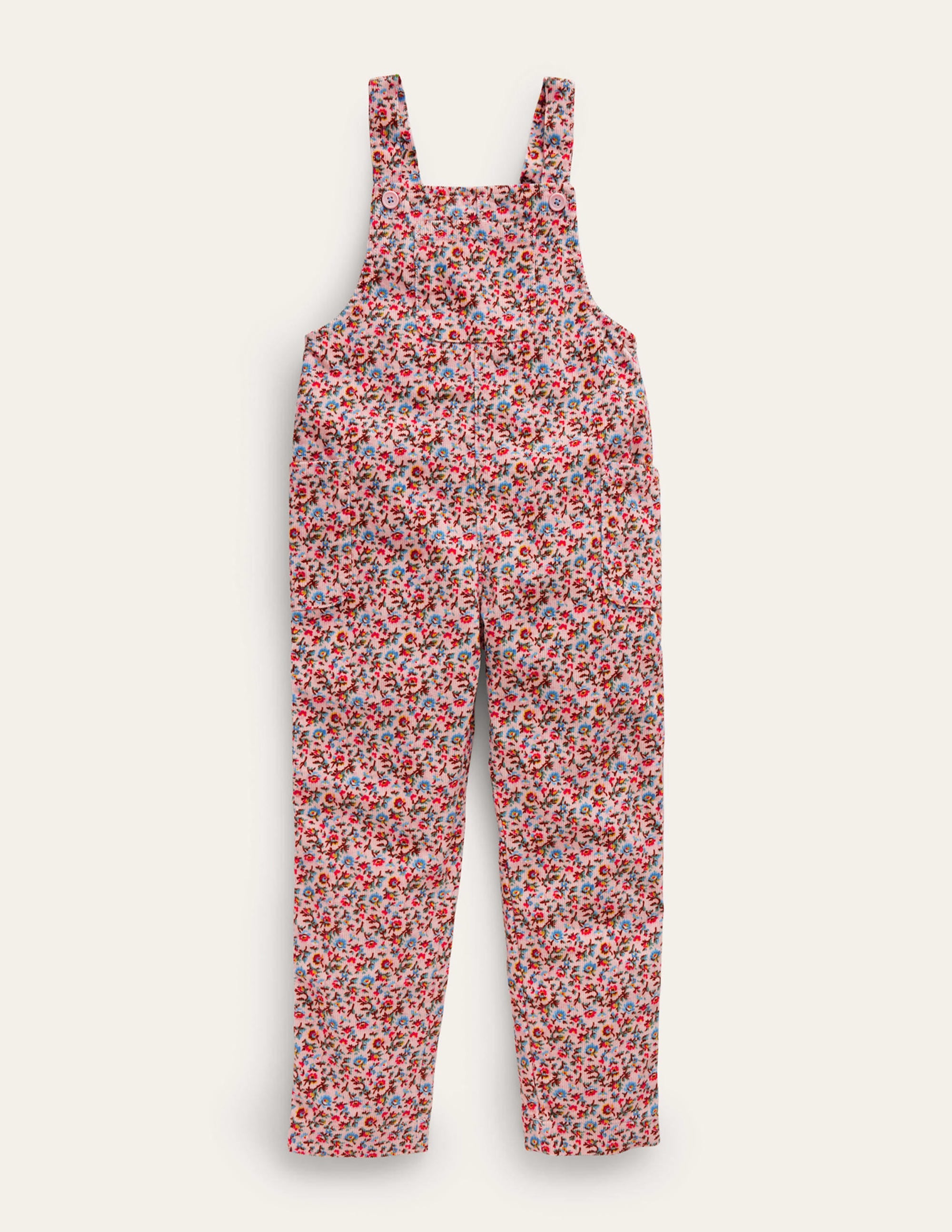 Relaxed Cord Dungarees-Light Pink Bramble - Image 1
